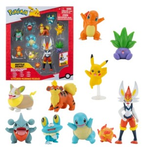 Pokemon Figurine Jouet 10-Pack Figurine 5-11 cm – Cinderace Pikachu Charmander Squirtle Oddish Gible Bulbasaur Yamper Froakie & Growlithe - N...