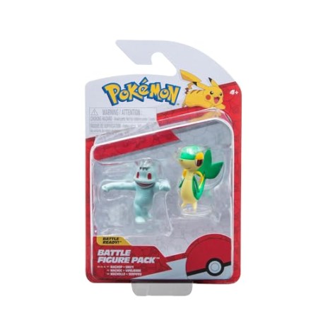 Pokemon PKW3002 Set de Figurines de Bataille Machollo Serpifeu