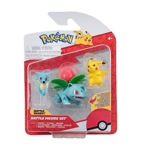 Pokémon PKW3049 – Figurine de bataille – Pikachu, Seeper, Bisaknosp – Lot de figurines officielles