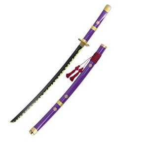 AMONT - Réplique de Katana Japonais en Bambou - Modèle Enma Zoro Lilas en Bois - Série One Piece - 107 Cm