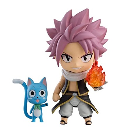 Xinchangda Figurine d'action Fairy Tail Natsu Dragneel Happy 10 cm articulée avec visage interchangeable et accessoires