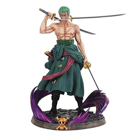 Miotlsy Figurine Zoro, 22cm PVC Zorro Action Statue Cartoon Anime Personnage Ornements Collectibles Toy Animations Character Model Jouet Table de C...