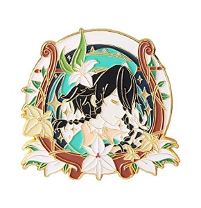 TopLucky Broche Genshin Impact Venti - Broche en émail - Cadeau pour les fans - Homme Femme Fille Garçon - Vert, Fer