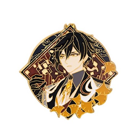 TopLucky Broche Genshin Impact Zhongli – Personnages Zhongli – Broche en émail – Cadeau pour les fans d'hommes, femmes, filles, garçons, Fer