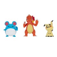 Ensemble de Figurines de Combat Pokémon Officiel - Marill, Mimigma, Kickerlo