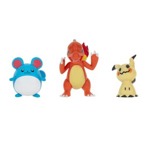 Ensemble de Figurines de Combat Pokémon Officiel - Marill, Mimigma, Kickerlo