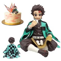 Henkodo Figurine Demon Slayer, figurines de manga Tanjiro Anime Personnage Poupée Modèle avec socle Jouet Décoration Personnages Statue Objets d...