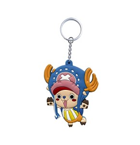 Aurabeam Chopper-s ONE piece Porte-clés en Caoutchouc Anime Japonais Manga Accessoires Cadeau Figurine, Bleu, rose, jaune