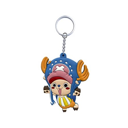 Aurabeam Chopper-s ONE piece Porte-clés en Caoutchouc Anime Japonais Manga Accessoires Cadeau Figurine, Bleu, rose, jaune