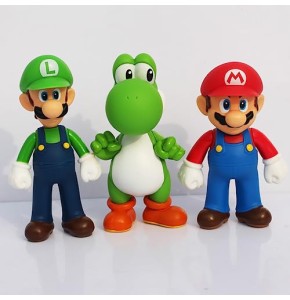 SALGIA 3 Pièces Bros Figurine Set,Bros Action Figures Toy,Décoration de Gâteau Bros Figurine,Mini Figurines Modèl Bros, Figurine d'anniversaire...