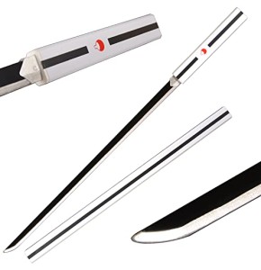 ACTASITEMS Épée Japonaise Sasuke Uchiha Cosplay Anime Épée en Bois - 104cm, Katana -Blanc