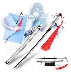 Demon Slayer – Hashibira Inosuke Ouvre-lettre Anime Katana avec gaine et support 22,9 cm Samurai Sword Kimetsu No Yaiba Demon Slayer Katana Anime...