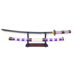 FÉENOMENN Katana One Piece - Luffy Nidai Kitetsu - Epée Lame Bois (Support Japonais Inclus)