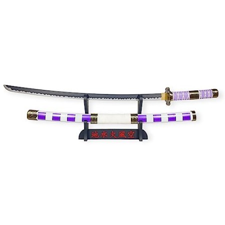 FÉENOMENN Katana One Piece - Luffy Nidai Kitetsu - Epée Lame Bois (Support Japonais Inclus)