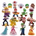 Super Mario Lot de 18 figurines de personnages de Mario en PVC de 2 à 6,8 cm de haut pour décoration de gâteau d'anniversaire