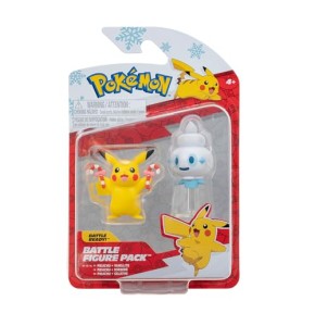 Pokémon PKW3028 – Battle Figure Pack – Winter Pikachu & Gelatini Set de Figurines Officielles