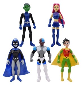 LKNBIF 6 Pièces Figurines Teen Titans, Teen Titans Décoration de Gâteau, Teen Titans Figurines de Gâteau Topper Ornements Teen Titans Go Jouets...