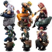 6Pcs Figurines Naruto Sakura Uchiha Gaara Kakashi Modèles Collection Décoration Cadeau Anime Manga Animation PVC 8cm