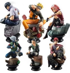 6Pcs Figurines Naruto Sakura Uchiha Gaara Kakashi Modèles Collection Décoration Cadeau Anime Manga Animation PVC 8cm