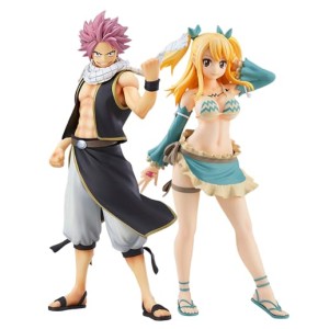 Jilijia Figurine Anime Fairy Tail Natsu Dragneel & Lucy Heartfilia en PVC Figurine de dessin animé Figurine de personnage Modèle de décorati...