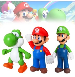 3PCS Super Bros Figurine Set Super Bros Gateau Bros Action Figures Toy, Décoration de Gâteau Super Bros Figurine,Mini Figurines Modèl Super Bros...