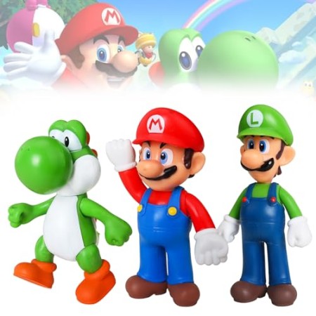 3PCS Super Bros Figurine Set Super Bros Gateau Bros Action Figures Toy, Décoration de Gâteau Super Bros Figurine,Mini Figurines Modèl Super Bros...