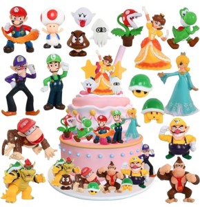Décoration de Gâteau Super Mario, 18 Pièces Mario Cake Toppers, Décoration de Gâteau Mario, Super Mario Figurines, Mini Figurines Décoration ...