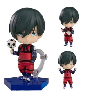 Zhongkaihua Blue Lock Figurine Rin Itoshi - Figurine d'action bleue - Figurine articulée - Décoration de bureau - 10 cm