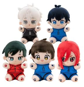 Lot de 5 figurines souples Blue Lock - 22 cm - Coussin en coton Anime Chigiri Hyoma - Seishiro Nagi - Oreiller doux - Décoration de voiture